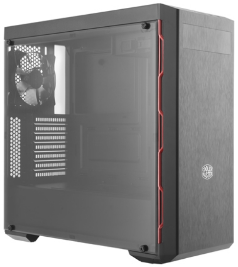 Cooler Master - Szmtgp hz - CoolerMaster Masterbox MB600L fekete/piros ablakos ATX hz, tp nlkl