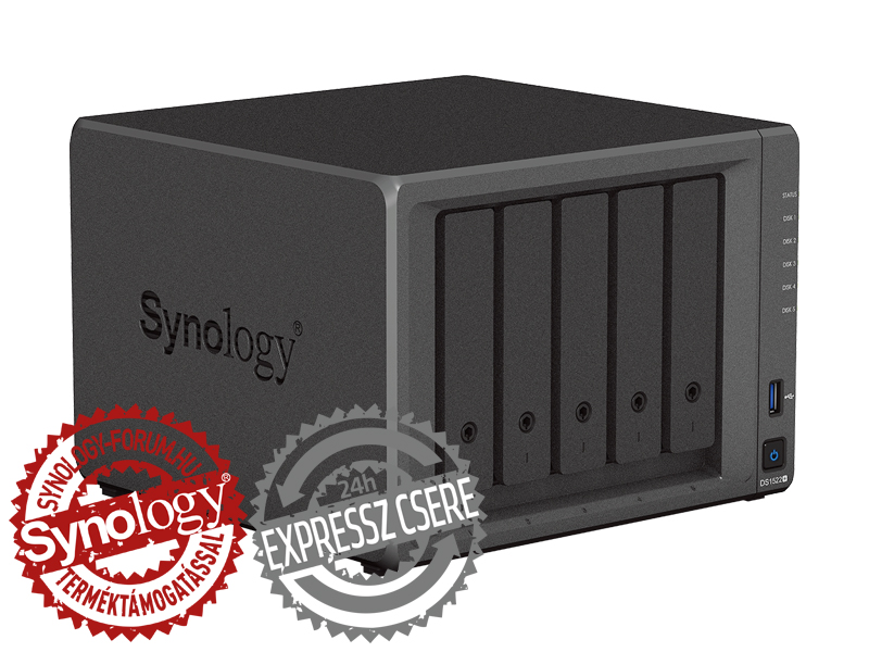 Synology - Mentegysg NAS - NAS Synology DS1522+ (8Gb) DiskStation 5x3,5 USB 22,6-3,1 GHz CPU