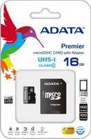 A-DATA - Fot memriakrtya - A-DATA 16Gb Class10 UHS-I microSD krtya + SD adapter
