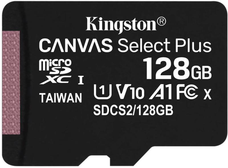 Kingston - Fot memriakrtya - SDmicro 128Gb Kingston SDXC Canvas Single Pack SDCS2/128GBSP