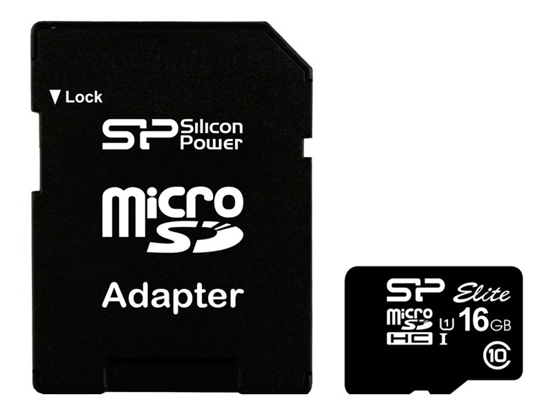 Silicon Power - Fot memriakrtya - SILICON POWER memory card Elite Micro SDHC 16GB Class 10 up to 85MB/s + Adapter SP016GBSTHBU1V10SP