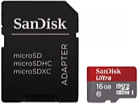 SanDisk - Fot memriakrtya - Sandisk Ultra Android 16Gb microSDXC Class 10 A1 + Android APP memriakrtya + SD adapter