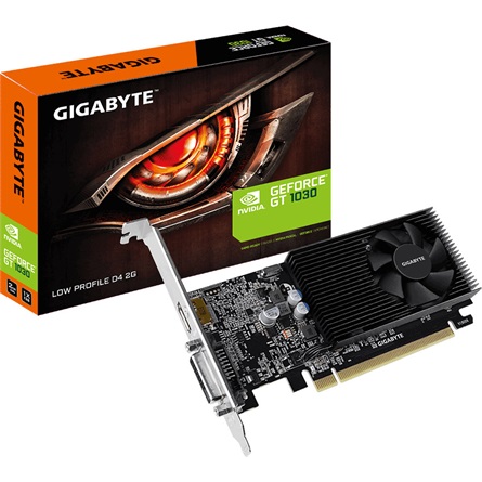 GigaByte - Grafikus krtya (PCI-E) - PCIE 1030GT 2Gb Gigabyte DDR4 GV-N1030D4-2GL 1417MHz, DVI-D: 1db, HDMI: 1db, kezelt monitor: 2db, aktv hts, PCIe x16 (3.0)
