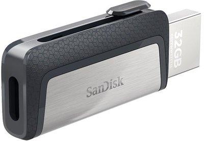SanDisk - Pendrive - Sandisk Ultra Dual Drive USB Type-C 32Gb Pendrive, fekete/ezst