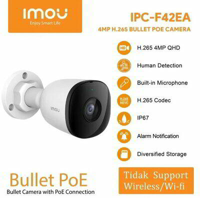 Egyb - Biztonsgi videorendszerek - IP kamera Imou Cskamera 4Mp microSD IP67 POE IPCF42EAP (4MP, 2,8mm, kltri IP67, H265, IR30m, mikrofon, PoE, SD)