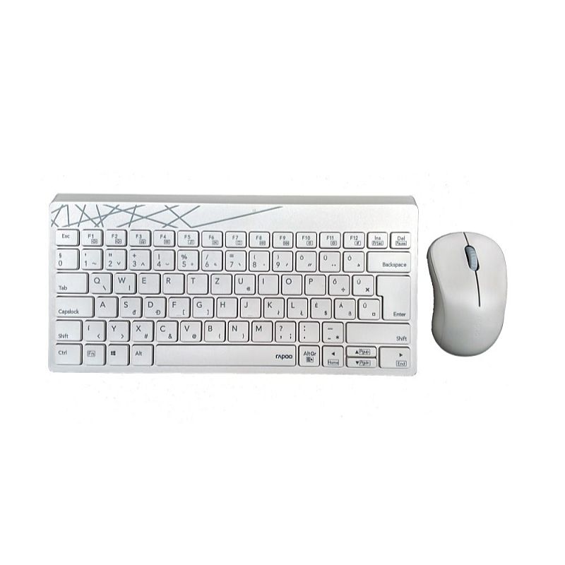 Rapoo - Billentyzet - Keyboard HU Rapoo 8000S Wireless+Mouse White 190803 billentyzet mretek: 355 x 103 x 23mm