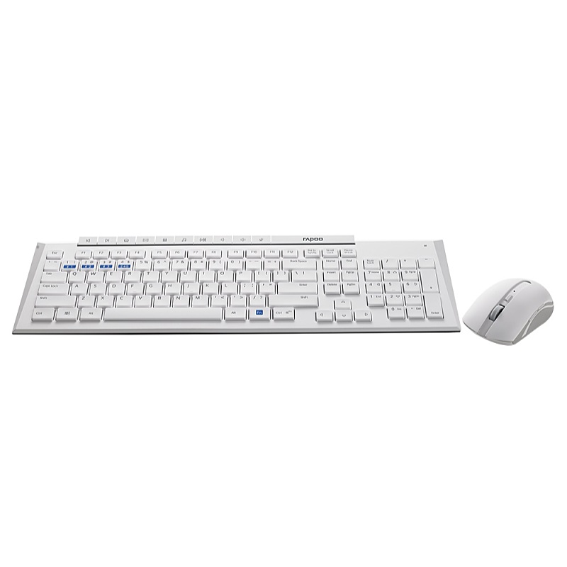 Rapoo - Billentyzet - Keyboard+mouse HU Rapoo 8210M BT Wireless+Mouse White 217475 Billentyzet Combo, Wireless 2,4GHz, Bluetooth, Multimdia, White, HUN, Billentyzet+Egr