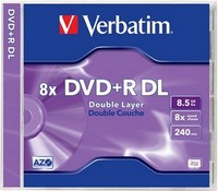 Verbatim - Mdia DVD Disk - Verbatim DVD+R 8,5GB 8x dupla rteg DVD lemez
