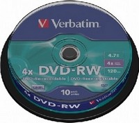 Verbatim - Mdia DVD lemez - Verbatim DVD-RW 4,7GB jrarhat DVD 10db/henger