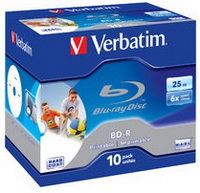 Verbatim - Mdia Blue-Ray lemez - Verbatim BD-R 25GB 6x Blu-Ray lemez nyomtathat