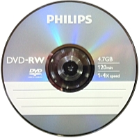 Philips - Mdia DVD lemez - Philips 4,7Gb 4x DVD-RW, norml tokos