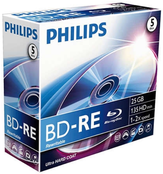 Philips - Mdia Blue-Ray lemez - Philips 2x Blu-ray disc 25GB BE2S2J05C/00 BD-RE PH528652