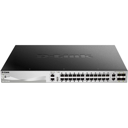 D-Link - Switch, Tzfal - Switch D-Link DGS-3120-30PS/SI 24xGiga Layer 3 Manageable 24 x 10/100/1000BASE-T PoE ports (370W budget) Layer 3 Stackable Managed Gigabit Switch with 2 x 10GBASE-T ports and 4 x SFP+ ports - Managed Gigabit Ethernet Switch - 24 x 10/100/1000BASE-T PoE po