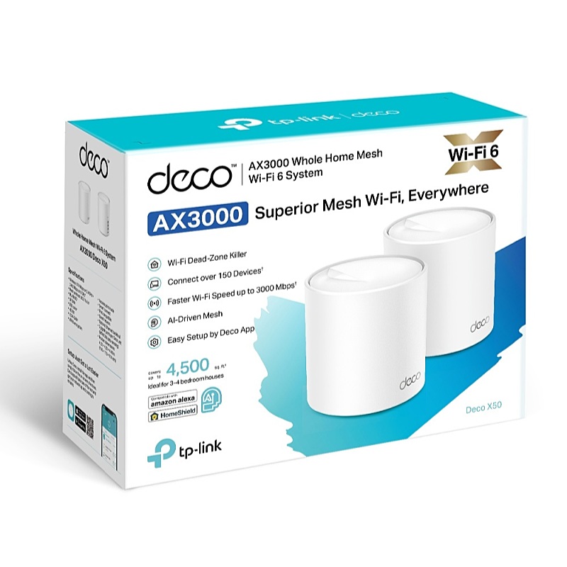 TP-Link - WiFi eszkzk - TP-LINK Wireless Mesh Networking system AX3000 DECO X50 (2-PACK)