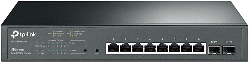 TP-Link - Switch, Tzfal - TPLink T1500G-10MPS 8xGbe 2xSFP PoE+ Smart switch