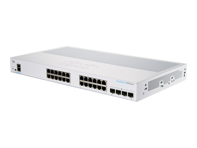 Cisco - Switch, Tzfal - Switch Cisco CBS250-24T-4G-EU 24xGbE+4xGbE L2 SFP Managed LAN (1Gb/s): 24 port, SFP: 4db, menedzselhet, energiafelhasznls: 25,63W, fehr Gyrti cikkszm: