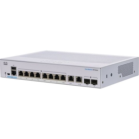 Cisco - Switch, Tzfal - Switch Cisco CBS350-8T-E-2G-EU 8xGbE+2xGbE SFP Managed L2/L3 LAN (1Gb/s): 10 port, SFP: 2db, menedzselhet, energiafelhasznls: 12,56W, fehr