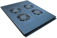 Amtech - Rack szekrnyek - Amtech 4-es ventiltor egysg + termosztt, tetbe szerelend, fekete