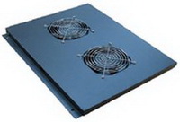 Amtech - Rack szekrnyek - Amtech fekete ventiltor egysg 600mm, 2-es, tetbe pthet, termosztttal
