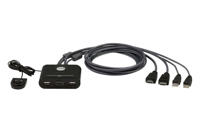 ATEN - Monitor eloszt KVM - CS22HF-AT Aten 2-Port USB 4K HDMI Cable KVM Switch with Remote Port Selector