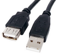 Valueline - Kbel - Valueline 0,2m USB2.0 A-A hosszabit kbel, fekete