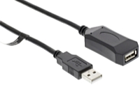 Valueline - Kbel - Nedis CCGP60EXTBK100 10m USB2.0 A-A aktv hosszabit kbel, fekete