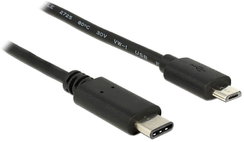 DeLOCK - Kbel - Delock 1m USB3.1 C male - USB micro B male kbel, fekete