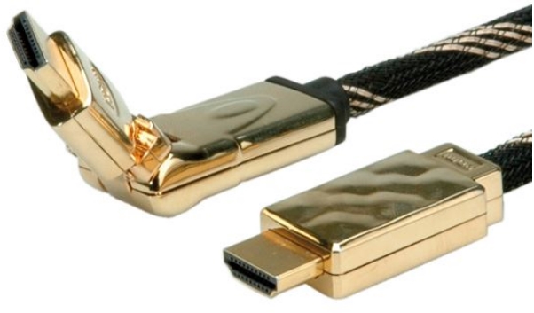 Roline - Kbel - Roline 2m HDMI - HDMI 360fok kbel, fekete/arany