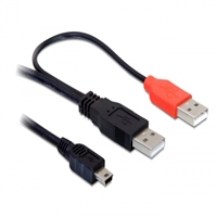 DeLOCK - Kbel - Kbel USB2.0 - 2 x USB Y - mini USB 5p 82447