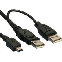 Egyb - Kbel - Kab USB - 2 x USB Y - mini USB 5p papa 93587