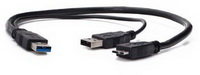 Logilink - Kbel - LogiLink CU0072 USB3.0 - Y Cable 2x A male/B micro 1m