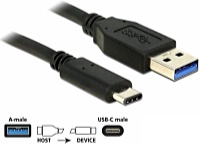 DeLOCK - Kbel - Delock USB 3.1 Gen 2 Typ-A - USB USB 3.1 Type-C kbek, fekete