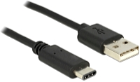 DeLOCK - Kbel - Delock 1m USB-A 2.0 male - USB Type-C 2.0 male kbel, fekete