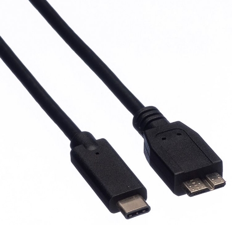 Roline - Kbel - Roline 1m USB3.1 Type C M - 2.0 microB kbel, fekete