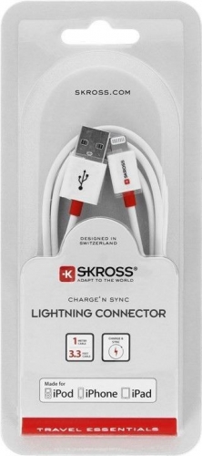Skross - Kbel - Skross 1m USB A - Lightning kbel, fehr