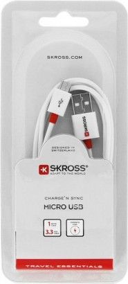 Skross - Kbel - Skross 1m USB2.0 A - USB micro B kbel, fehr