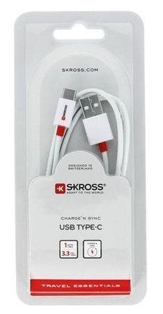 Skross - Kbel - Skross 1m USB2.0 A - USB3.1 C kbel, fehr