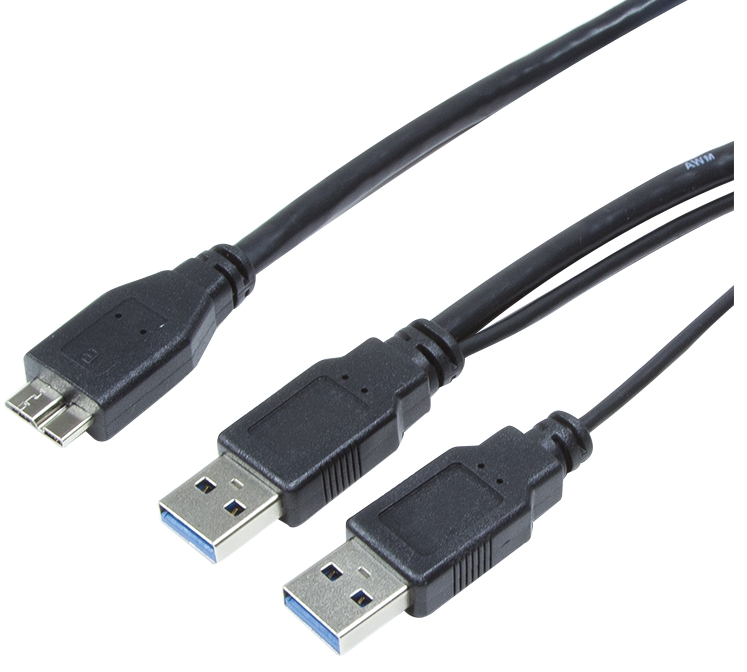 Logilink - Kbel - Logilink 0,6m USB 3.0 Type A male - 2x 3.0 Micro Type B male 'Y' kbel, fekete