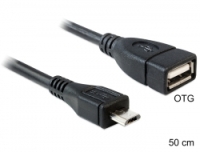DeLOCK - Kbel Fordit Adapter - Delock 83183 Fordt OTG USB Micro B - USB2.0-A 50cm