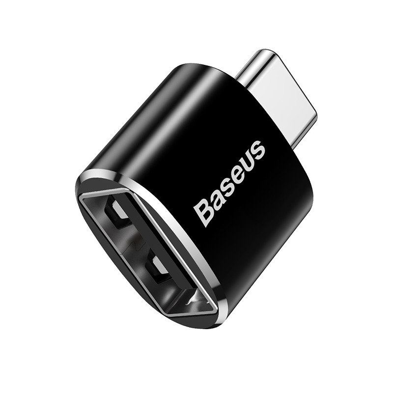 Baseus - Kbel Fordit Adapter - Baseus USB-A anya - USB Type-C apa adapter fekete (CATOTG-01)