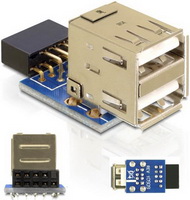 DeLOCK - Kbel Fordit Adapter - Delock 41825 USB alaplap>2xUSB2.0 adapter