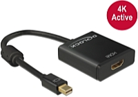 DeLOCK - Kbel Fordit Adapter - Delock mini Displayport 1.2 male > HDMI female 4K Active fordt, fekete