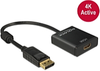 DeLOCK - Kbel Fordit Adapter - Delock Displayport 1.2 male - HDMI female 4K Active fordt, fekete