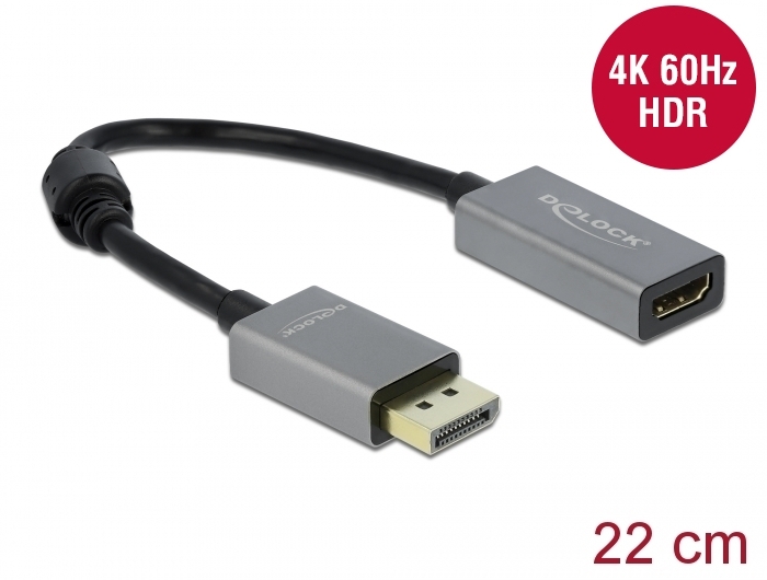 DeLOCK - Kbel Fordit Adapter - Fordt DP M - HDMI F 1.4 4K 60Hz 22cm (HDR) Delock 66436