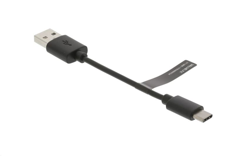 Valueline - Kbel - Valueline 10cm USB2.0 A male - USB Type-C male kbel, fekete
