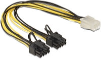DeLOCK - Kbel Fordit Adapter - Delock 30cm PCIE VGA-hoz 6pin Female - 2x8pin Male fordt