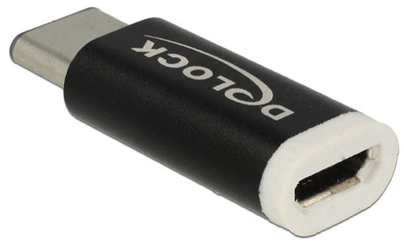 DeLOCK - Kbel Fordit Adapter - Delock USB3.1 Type-C Gen2 M - USB 2.0 micro F fordt, fekete
