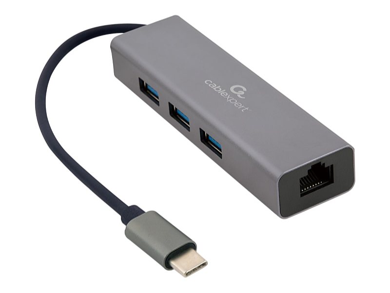 Gembird - USB Adapter Irda BT RS232 - USB3 Type C - Gbe Ethernet +HUB 3port Gembird A-CMU3-LAN-01
