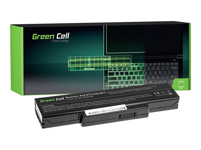 Green Cell - Akkumultor (kszlk) - NB ASUS x Utngyrtott Akku A32-K72 4400mA 11,1V Green Cell AS06