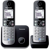Panasonic - X Egyb - Panasonic fekete telefon DECT KX-TG6812PDB DUO